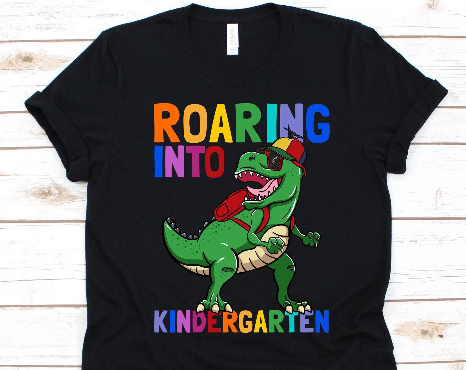 Roaring into Kindergarten, Kindergarten Dinosaur Shirt, School Shirt, Kindergarten Shirt, Preschool Shirt, Preschool Tee 2XL