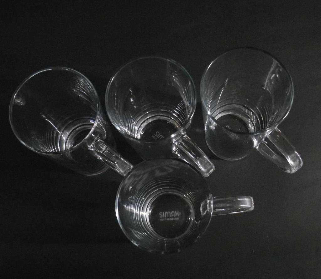 Czech-made heat-resistant glass, dishwasher-safe, SIMAX Carina mug set of 4, 2642-4
