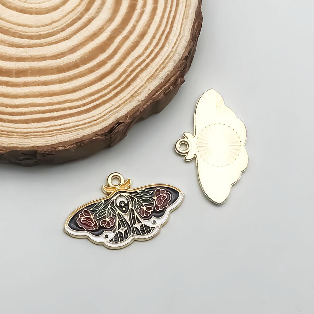 Colorful Enamel Alloy Butterfly & Leaf Pendant Charm for DIY Jewelry