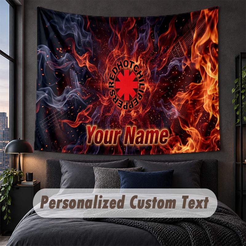 Custom Name Text Tapestry,Red Hot Chili Peppers Decorative Wall Hanging, Background Tapestry For Home Bedroom