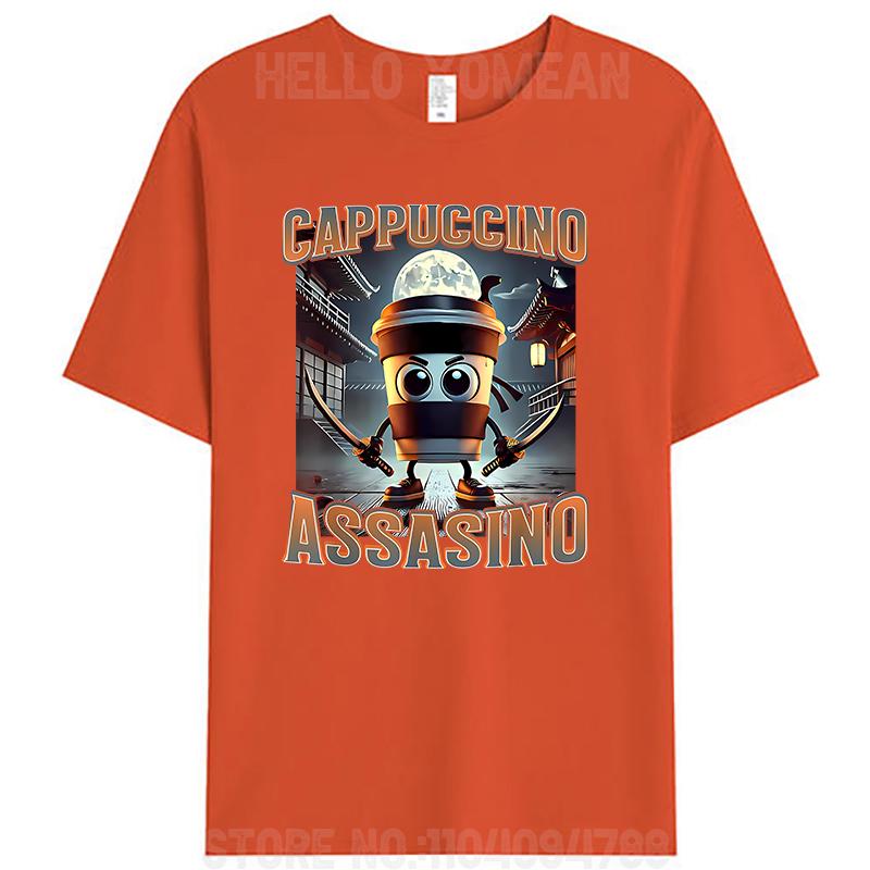 

Italian Brainrot Cappuccino Assassino Japanese Ninja Funny Meme Unisex Men s Teens 100% Cotton T-Shirts Gen Z Plus Size Tee Tops 4XL