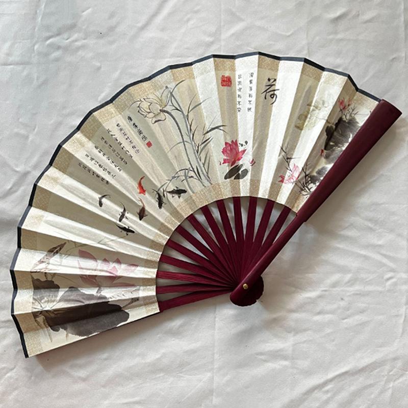 1/3/5Pcs Random Style Chinese Vintage Style Folding Fan Wooden Handle Classical Party Dance Hand Fan Summer Cool Hand Fan
