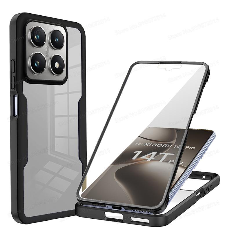 Pro Xiaomi 14T Pro Pouzdro 360 Ochrana celého těla Průhledný kryt telefonu Pro Xiaomi Redmi 14C K50 12T 14 T Pro Nárazuvzdorná pouzdra