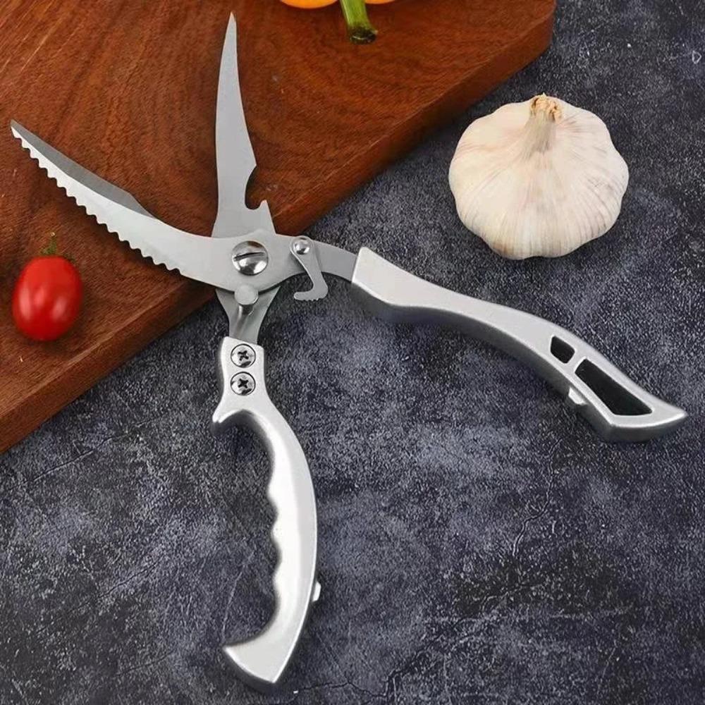 Stainless Steel Food Scissors Multi-function Kitchen Scissors Chicken Bone Meat Scissors Kitchen Cutting Knife Cooking Knife Bar