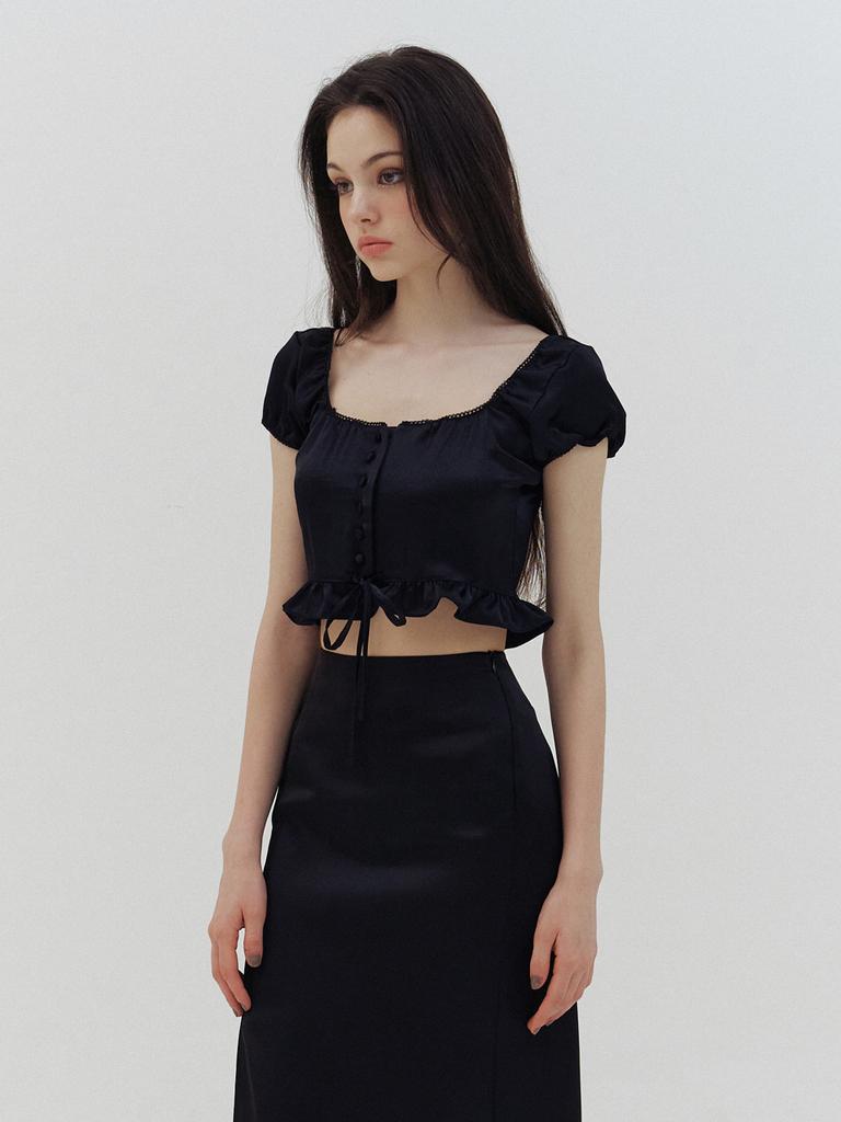 KINDABABY Baby Black Semi Crop Blouse