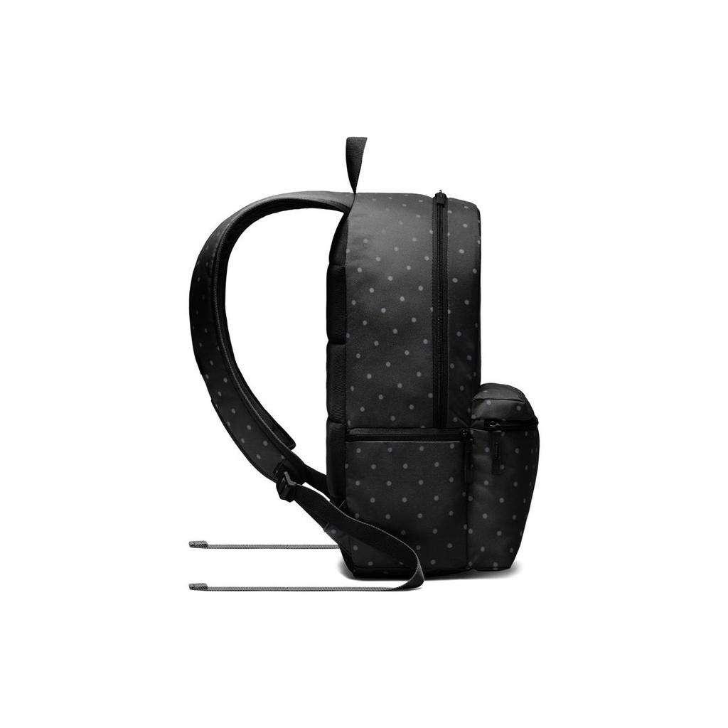Nike Heritage Sports Trend Polka Dot Pattern Print Polyester Backpack Unisex Backpacks Black Gray BA5761-011
