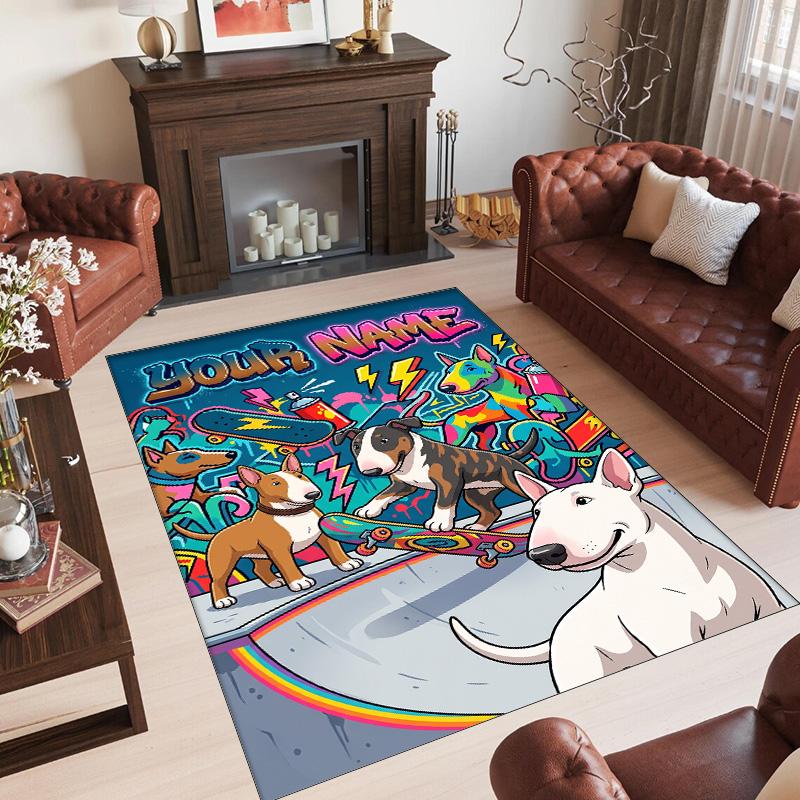 Other Similar Designs Theme Crystal Velvet Rug Personalized Custom Name Text Soft Floor Mat Home Decor
