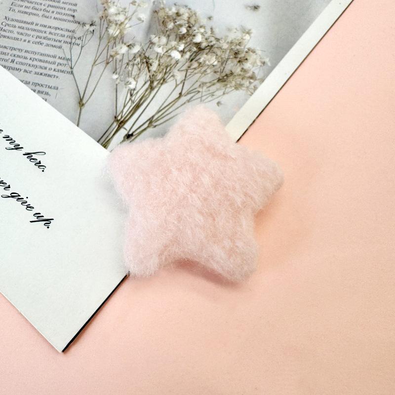 Double-Sided Plush Star Charms for DIY Hair Clips & Clothing Decoration
