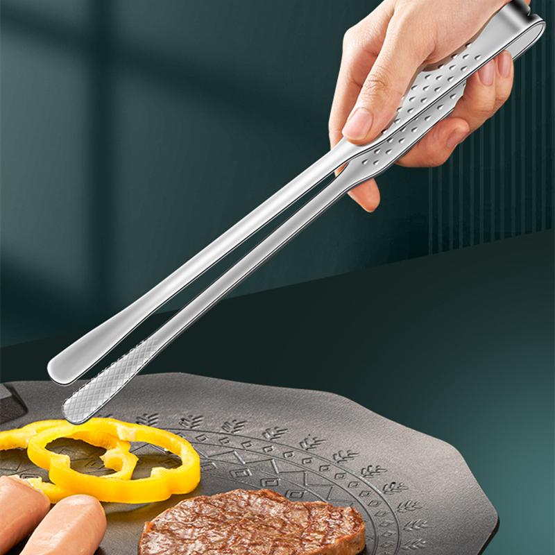 Kitchen Tongs Korean BBQ Tweezers Stainless Steel Barbecue Tweezers Grill Food Yakiniku Cooking Clamp Tool for Salad Fish Steak