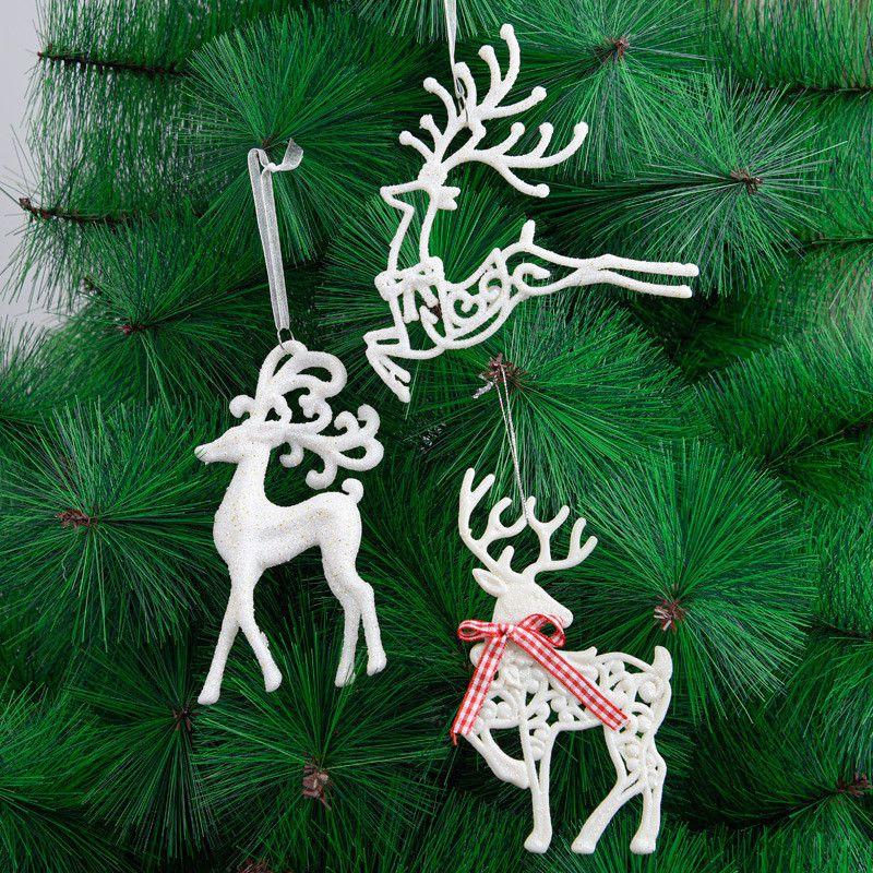 Elegant Christmas Tree Pendant Set With Shimmering Reindeer And Snowflake Baubles
