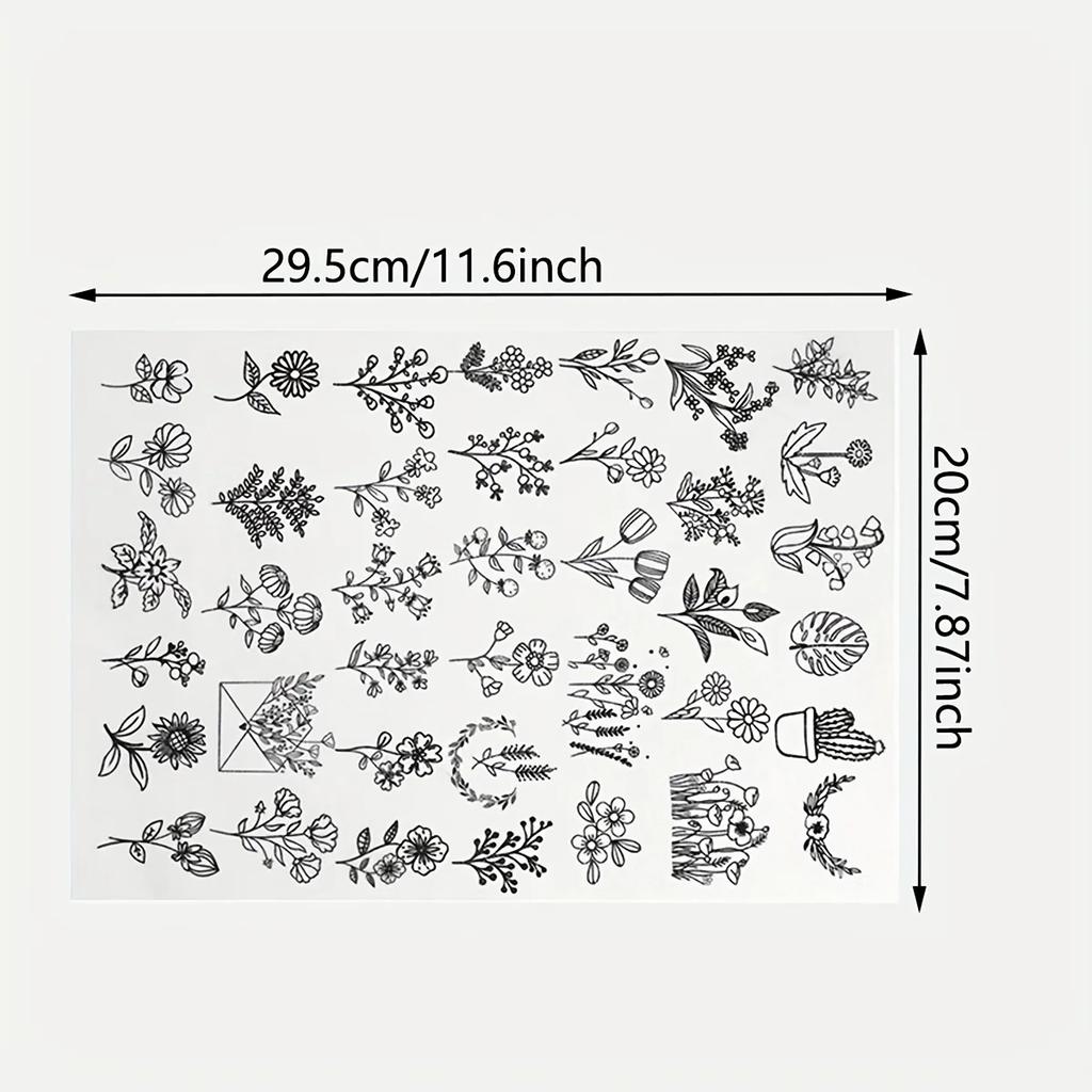 Water Soluble Stabilizer Embroidery Patterns, Stick and Stitch Embroider Paper Wash Away, Flower Floral Daisy Butterfly Designs