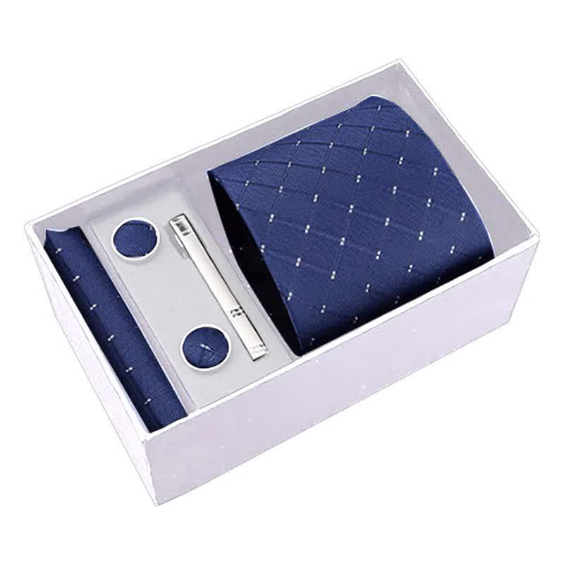 GLO-STORY Men s 8CM Business Tie Set with Cufflinks  Pocket Square