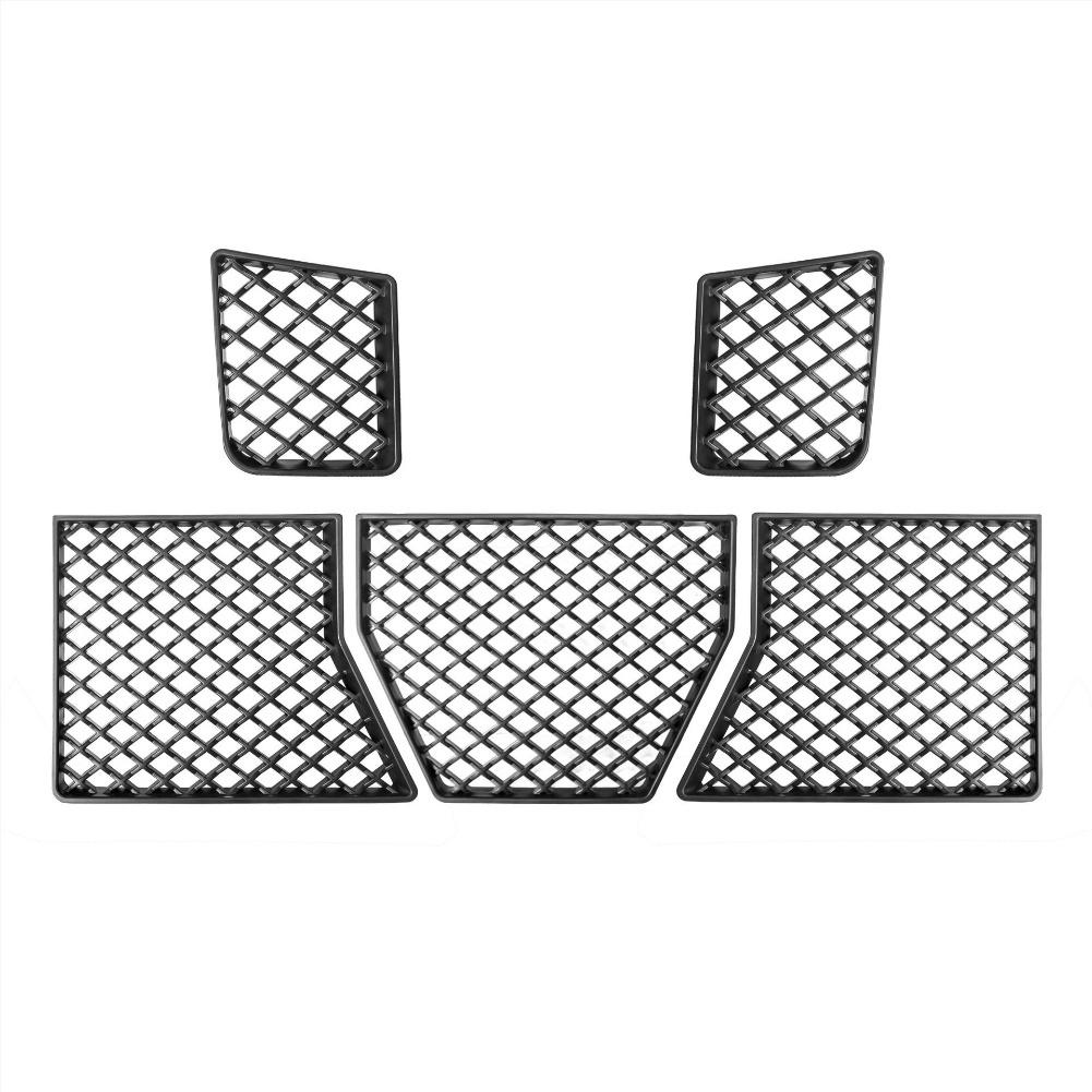 Custom Fit Car Accessories Body Kit Gloss Black Front Bumper Grille Sporty Black Finish 5-Piece Set Car Modification