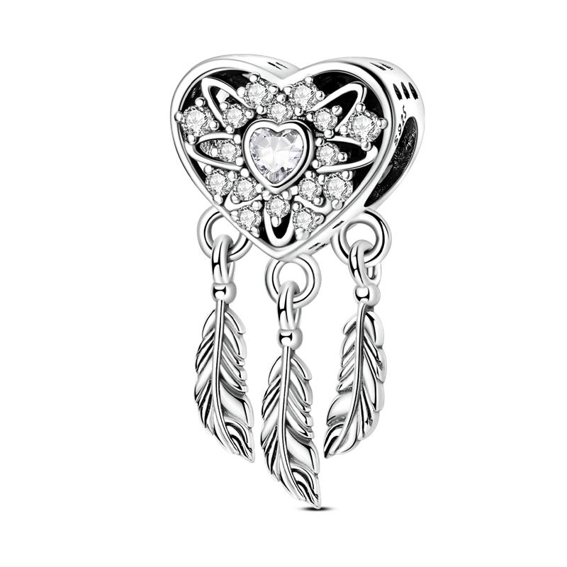Copper Colorful Charms Bead Sparkling Inlaid Zirconium Pendants Fit Original Bracelets Fashion Jewelry Gift