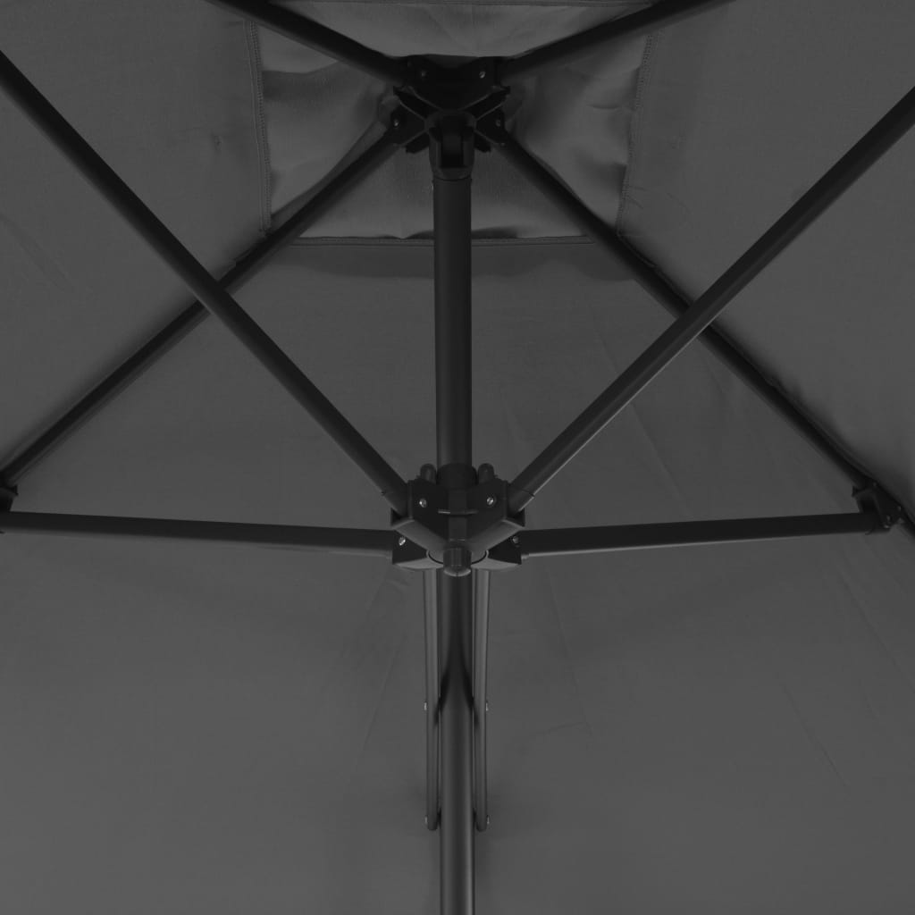 250x250 cm Anthracite Steel Mast Sun Umbrella