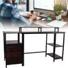 Industrial Computer Table Home  Computer Desk Tear Resistant Sturdy Enough Drawers with Raised Shelf for Office