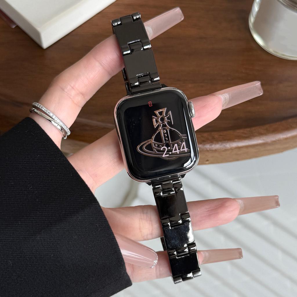 Watch Band For Apple Watch Series 10 Ultra 9 8 7 SE (2023) SE (2022) SE 3 2 1 46mm 49mm 45mm 44mm 42mm Mirror Finish Zinc Alloy Strap