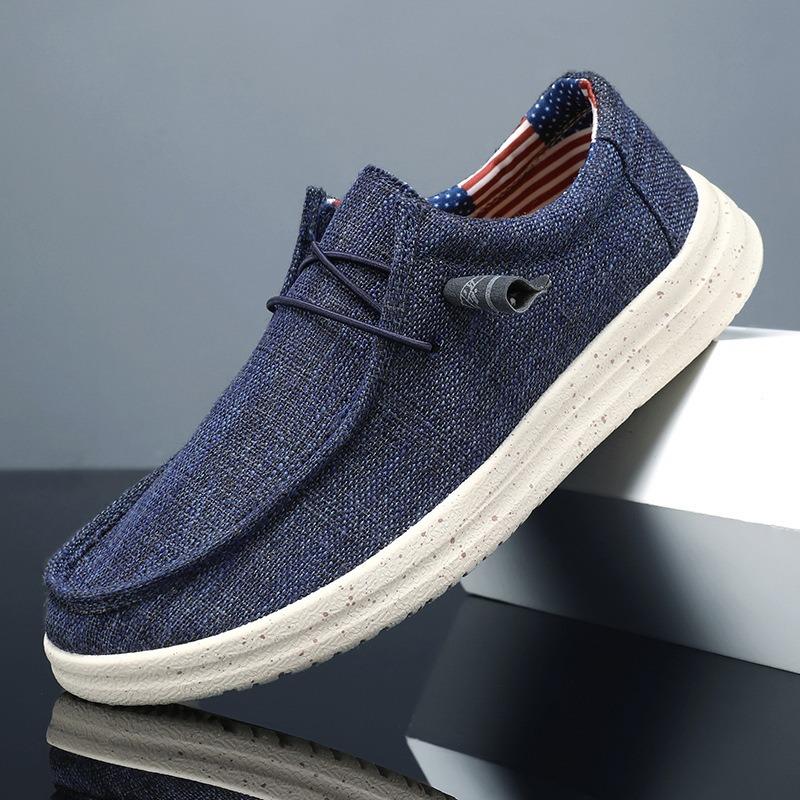 Large size men's canvas casual shoes one pedal driving lazy shoe cloth