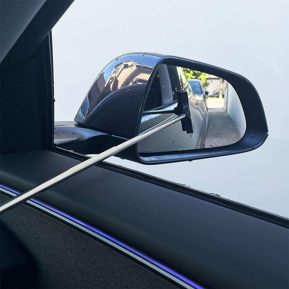 Car Rearview Mirror Wiper With Telescopic Handle for Front Windshield Reversing Mirror Waterdrop Fog Removal Car Accessories NEW