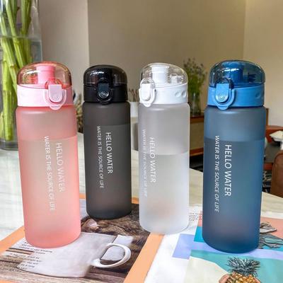 Transparente Sportwasserflasche, 780 ml, tragbar, für unterwegs, fürs Fitnessstudio, auslaufsicher, gefrostete Flasche