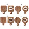 Bottle Opener Magnetic Cartoon Pattern Manual Wooden Hanging Hole Refrigerator Paste Beer Opener Kitchen Gadgets