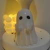 Light-Up Ghost Figurine Halloween Middle Finger Ghost Decoration Lighted Flip-off Ghost Ornament for Party Mantel Shelf Tabletop