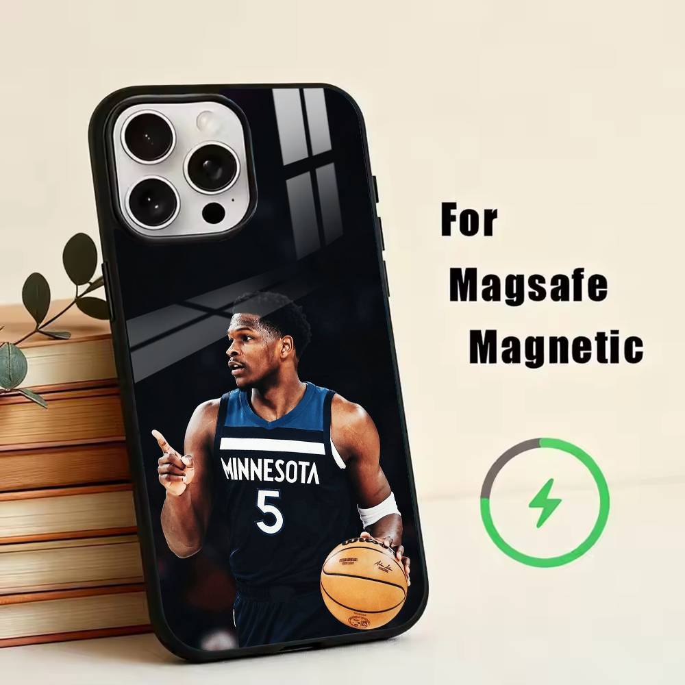A-Anthony Edwards  Phone Case For iPhone17,16,15,14,13,12,11 Plus,Pro Magnetic with Magsafe Wireless Charging iPhone17Promax
