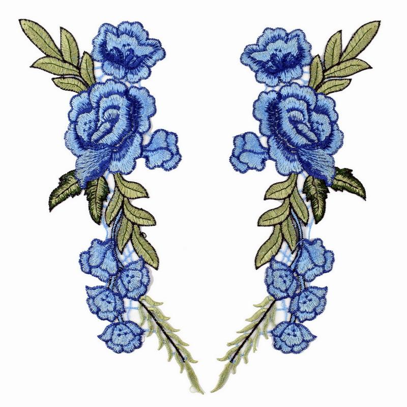 1 Pereche Flori Brodate Aplicare de Cusut pentru Îmbrăcăminte Patch Brodat Haine Cheongsam Accesoriu DIY