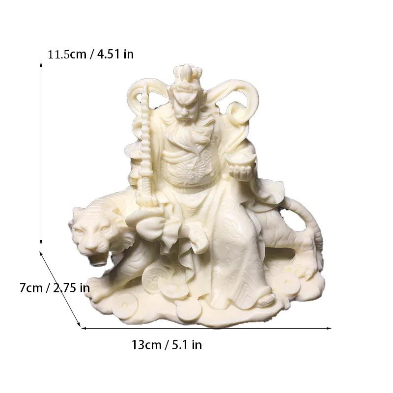 Riding Tiger-Zhao Gongming God of Wealth Statue -Chinese Buddhist Figures Home Room Office Feng Shui God of Wealth Statue