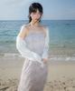 Rose Franz Sheer Grace Slim Long Dress [Beige]