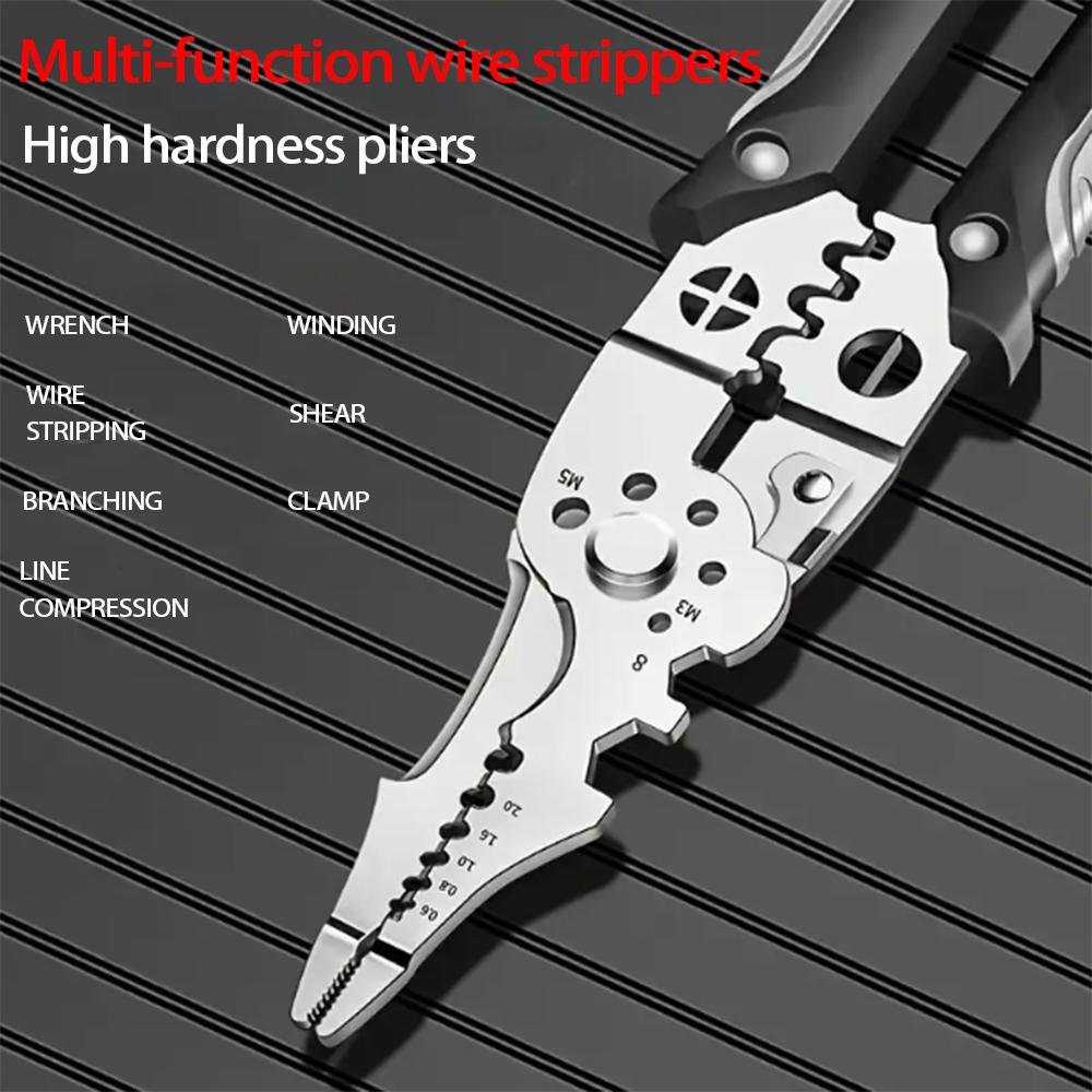 

Мультиинструмент электрика 28-в-1: Медный стриппер, обжимные клещи, зажимы для обмотки проволоки, кусачки и гаечные ключи 28-in-1