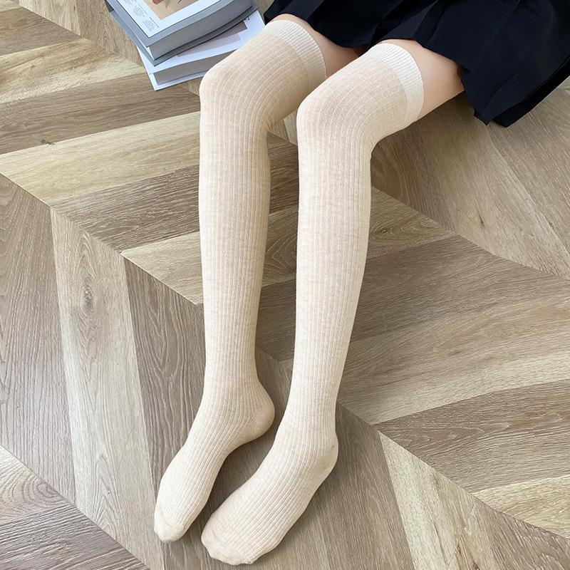 Women's Striped Wool Over-the-Knee Socks - Autumn/Winter Style, Unisex, Multiple Colors