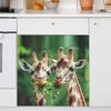 Funny Grass Eating Giraffe Kitchen Cabinets Dishwasher Home Decor Stickers Self-adhesive