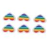 6 Pcs Rainbow Heart Patches DIY Rainbow Heart Shape Patches Decoration for Sewing Embroidery Clothing Repair