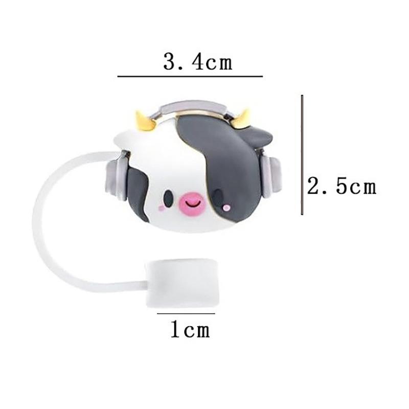 1Pc Silikon Abdichtung Stroh Stecker Wiederverwendbare Trinken Staub Kappe Cartoon Stecker Tipps Abdeckung Anzug Küche Tasse Diy Zubehör