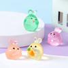 6 Piece Resin Rabbit Figurine Set with Glow Feature Miniatures Rabbit Ornament for Bedroom, Living Room, Study