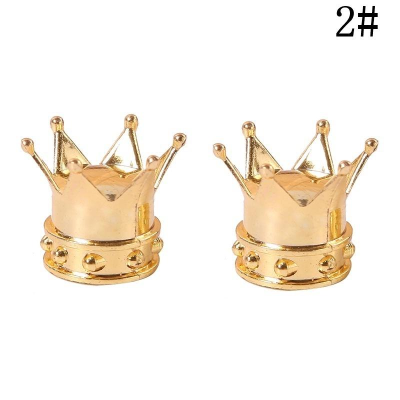 2 X Universal Golden Crown Car Truck Bike Tire Air Valve Stem Caps Wheel Rims Bike Acessorios