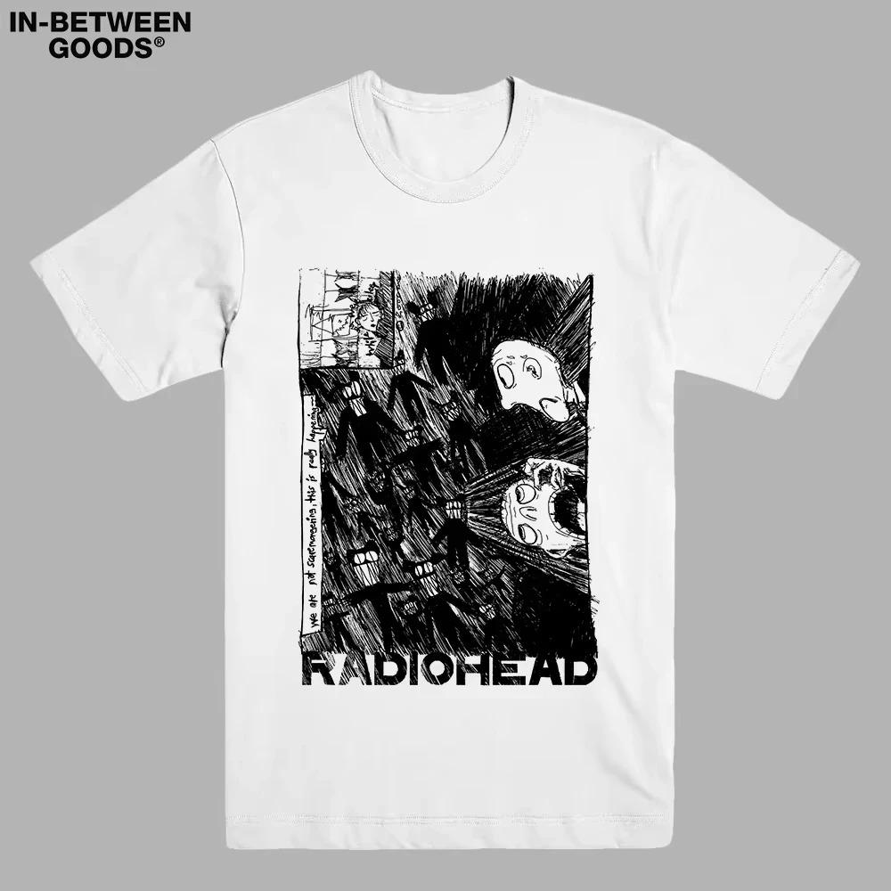 RADIOHEAD Printed TShirt Men Oversized Y2k Heavy Metal Band 2026 New Rock Punk American Casual Cotton Crew Neck Short Sleeve