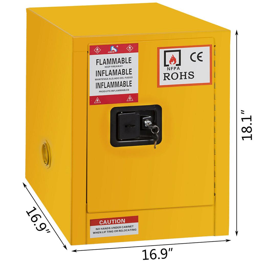 SucceBuy Flammable Safety Cabinet 11/12/30 Gallon Cold-Rolled Steel Flammable Liquid Storage Cabinet NFPA Code 30 OSHA Standards