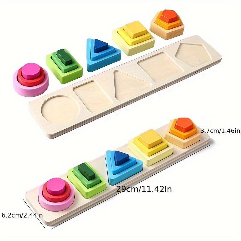 Sortieren und Stapeln von Spielzeug, Form- und Farberkennungsblöcke, Zuordnen von Feinmotorik-Lern-Holzspielzeug, Lernpuzzles als Geschenke