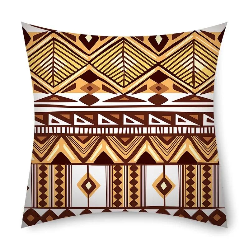 

African Tribal Pattern Pillowcase Living Room Home Decor Throw Boho Stripe Cushion Cover 30x30CM(12x12in)