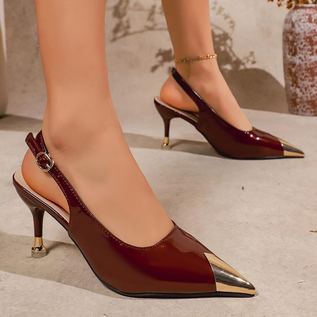 Sandali Sexy da Donna Slingback Eleganti Tacchi Alti Chiuse da Lavoro per Donna Scarpe da Sera per Matrimonio Sposa Festa di Prom