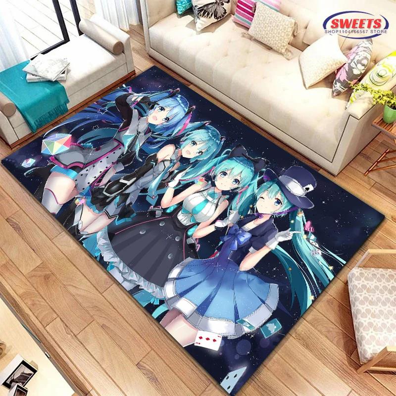 New Virtual Band H-Hatsune MM1ku Carpet for Living Room Cartoon Children Bedroom Sofa Doormat Floor Rug Anti-slip Decor Mat Gift