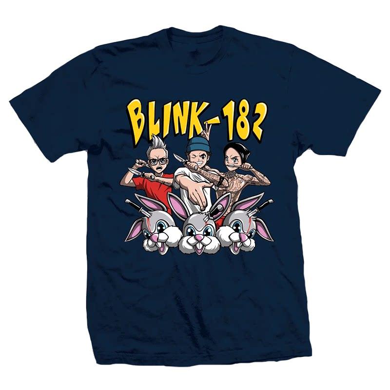 New Blink 182 - The Smiling Punk Rabbit Graffiti Rabbit Illustration - American Retro High Street Vintage Streetwear T-shirt