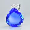 Natural Blue Topaz 925 Sterling Silver CERTIFIED 51.55 Ct Pear Shaped Pendant AI-95-NS
