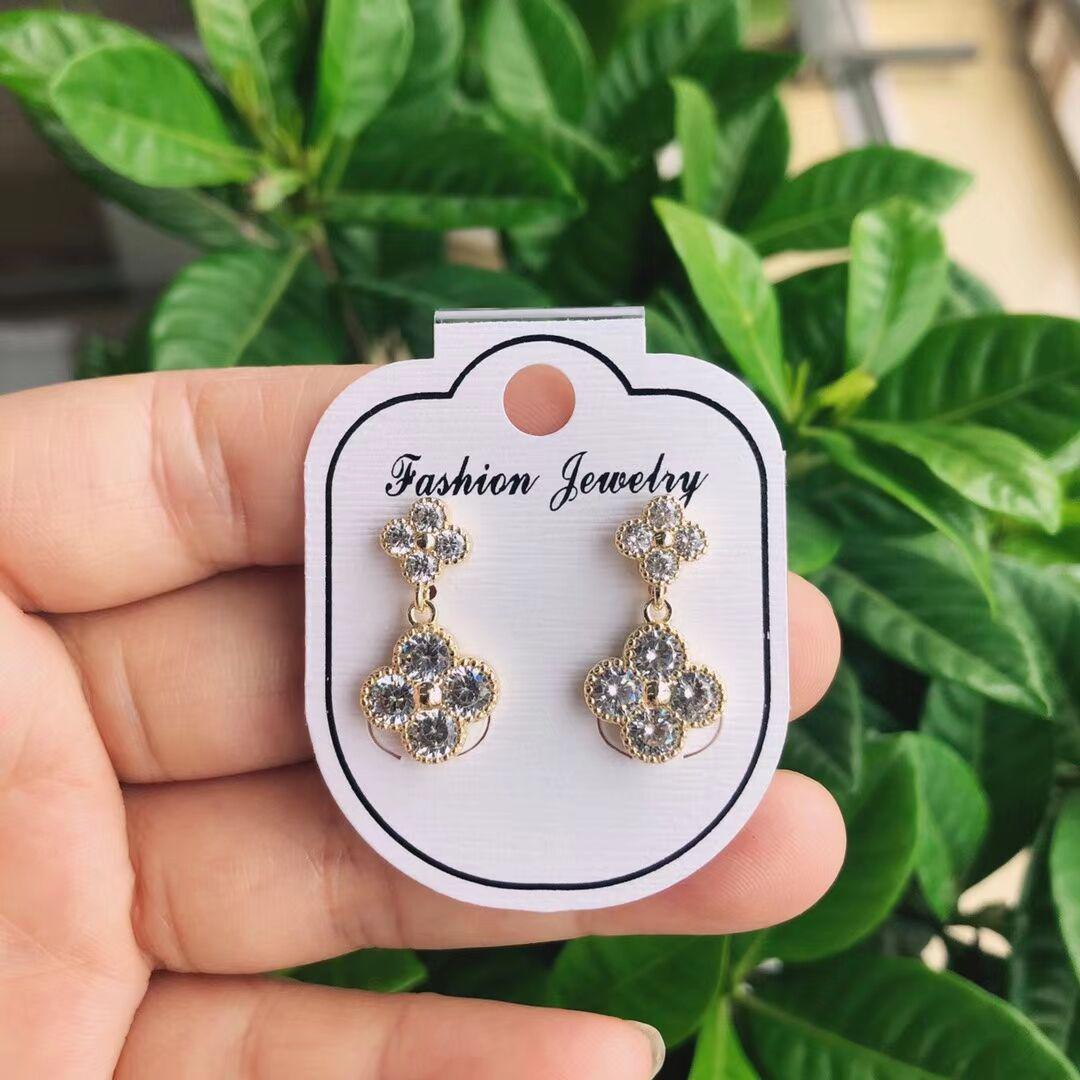 

S925 Sterling Silver Red Zircon Corundum Geometric Dangle Earrings - European & American Fashion