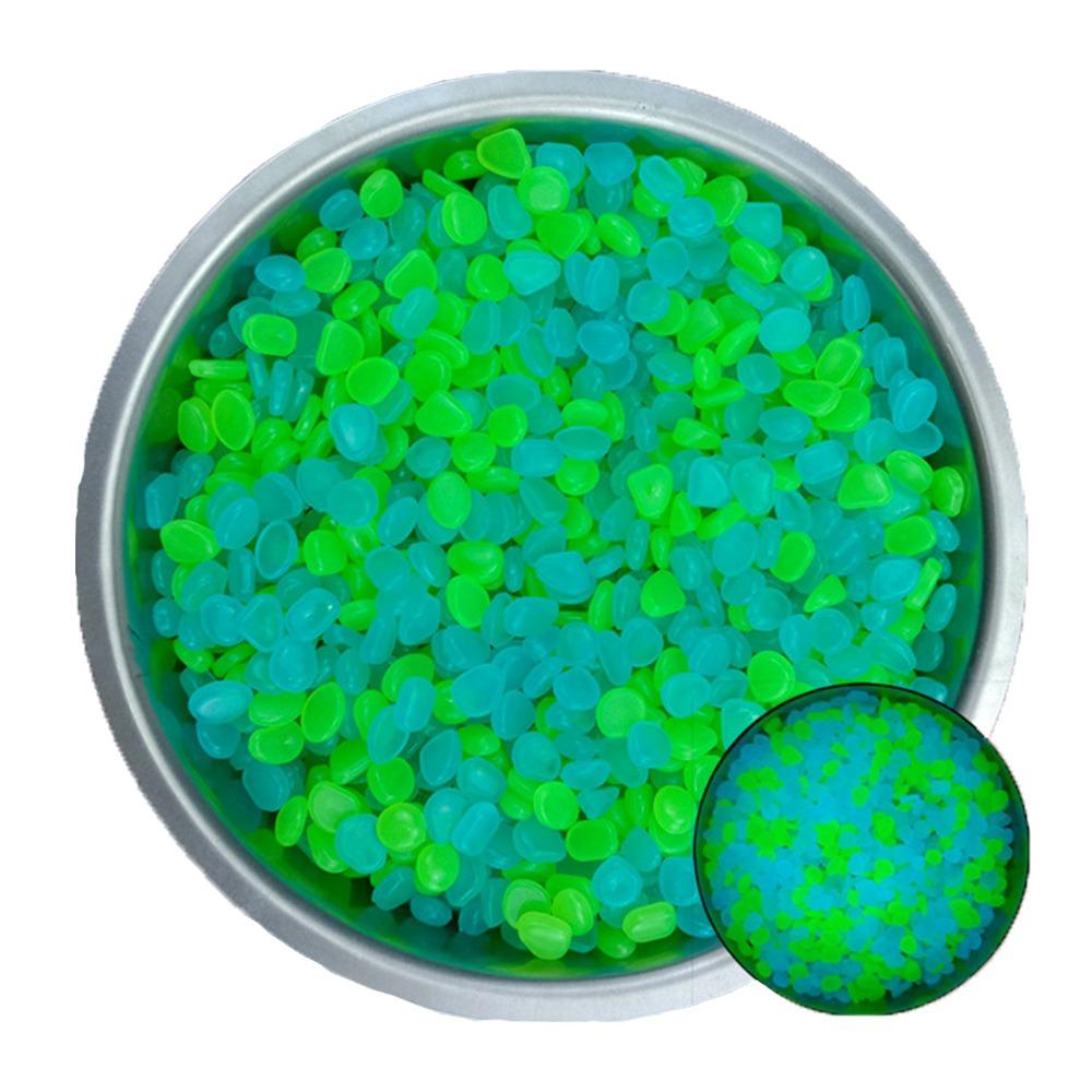 600Pcs Mini Glow In The Dark Pebble Resin 1cm Fish Tank Luminous Stone Glowing Effect DIY Garden Glow Pebbles Terrace