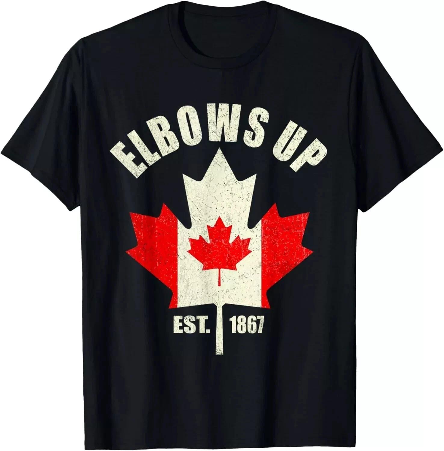Proud Canadian T-Shirt - Elbows Up Canada Est 1867 Strong Tee 3XL