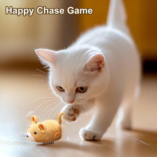 Electric Fake Rat Cat Toy Interactive Electronic Realistic Plush Mouse Toy Automatic Moving Kitten Self Play Exercise Toy for Indoor Cats