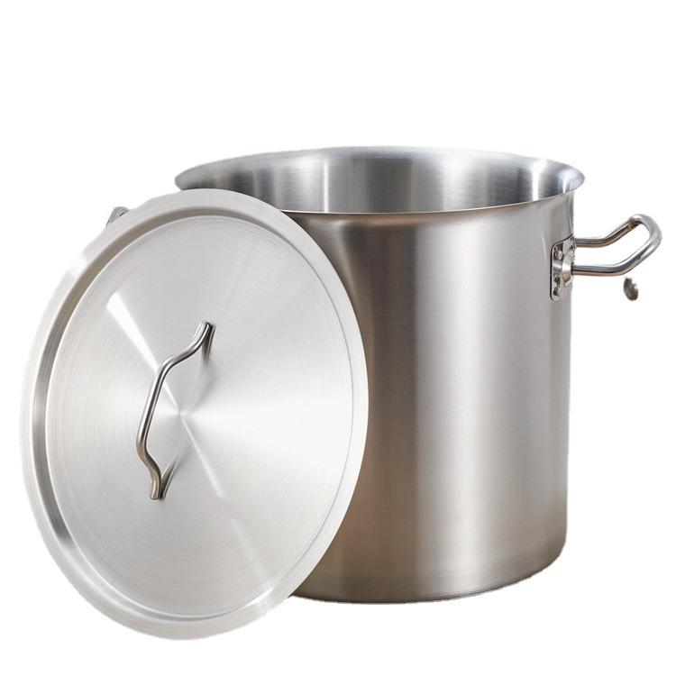 Premium Thickened Stainless Steel Stockpot with Compound Bottom, Sandblasted Finish for Commercial Use